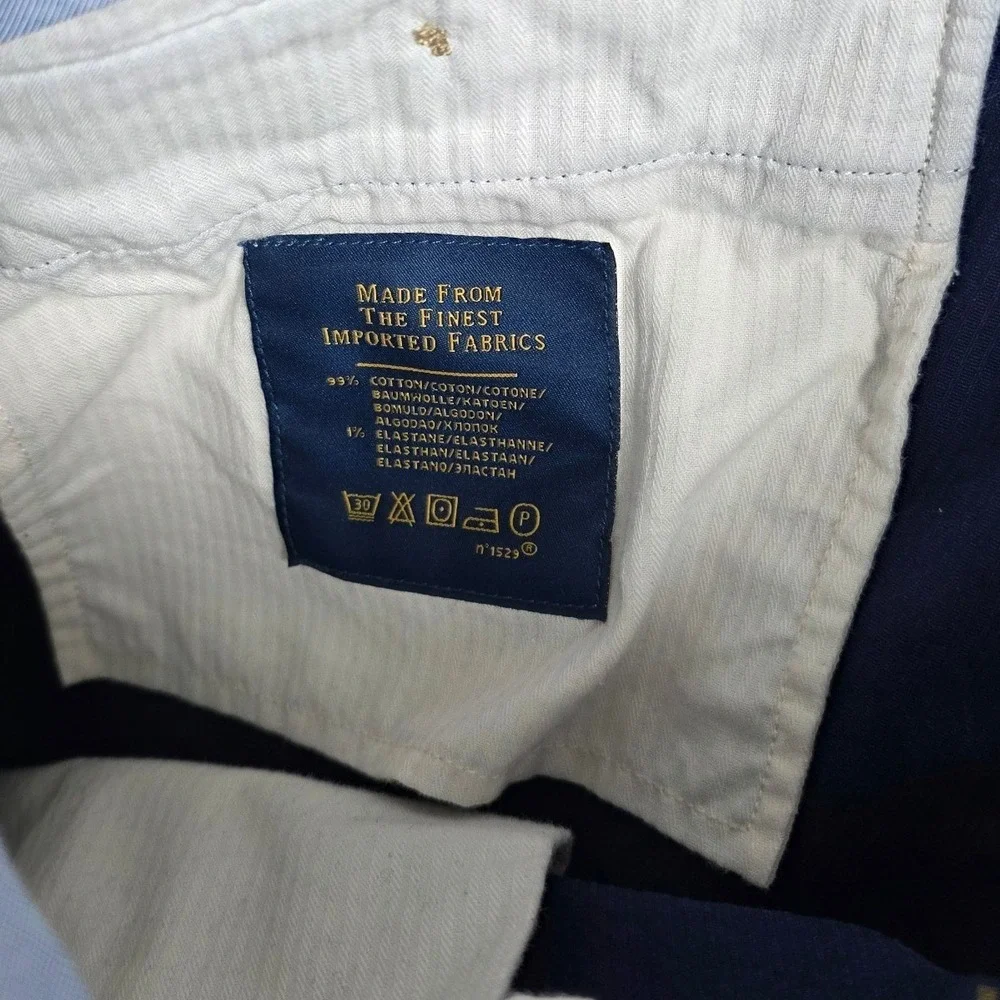 Polo Ralph Lauren Classic Fit Corduroy Pants Mens 34x32 Navy‎ Blue Stretch Chino